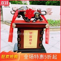 Opening handicrafts bronze cows moving gifts pioneering and enterprising landing big ornaments office big gifts Bull