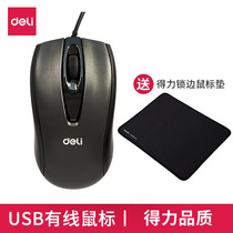 Del black wired computer mouse lady home art simple office game with mouse pad