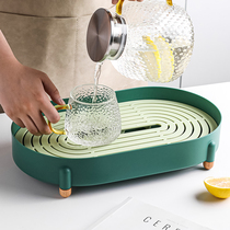 Kajima House rectangular drain tray household Cup Cup Cup cup tea tray living room simple tea tray drain tray