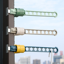 Window frame drying rack outside the guardrail without punching windows drying clothes clothes drying artifact balcony window drying Rod