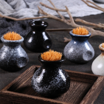 Japanese toothpick tube ceramic commercial personality creative restaurant toothpick barrel can Household high-grade toothpick tube dry ice container