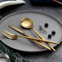 onlycook high-grade 304 stainless steel knife and fork set European Western tableware household steak knife and fork spoon Golden