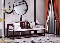 New Chinese style solid wood Arhat bed Zen living room Retro Chaise cloth sofa Bed and breakfast hotel club furniture customization