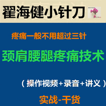 2019 Zhai Haijian Little needle knife training audio and partial neck and shoulder waist leg pain operation video and lecture