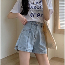 Denim shorts womens loose Korean version of summer high waist loose thin casual foreign style students wear a word Joker pants