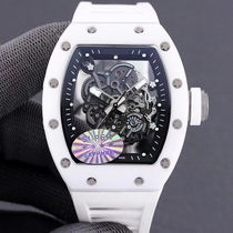 Business Casual Richard RM055 Fully Automatic Manipulator Watch Full Ceramic Hollowed-out Watch Case Tape Men Wristwatch