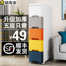 Multi-layer thickened storage cabinet 65 wide household living room locker plastic childrens wardrobe toy drawer-style bucket cabinet