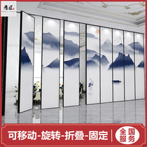 Hotel activity partition restaurant Box dance Office Mobile wall can push and pull folding glass mirror screen wall