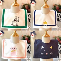 Ins spring summer baby bib cotton square saliva towel soft absorbent bib to increase cute eating pocket