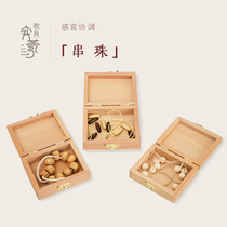 2-year-old baby Monteshi Beaded Childrens Toy Rope Line Focus Training Hand Fine Movement Puzzle Teaching Ads