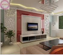 Density board carved screen solid wood flower grid partition background wall size can be customized