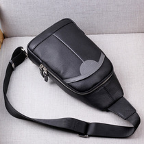 Mens Chest Bag Genuine Leather 2021 New Tide Cards Single Shoulder Diagonal Satchel Bag Casual Purse Small Backpack Bull Leather Bag Mens Bag Bag