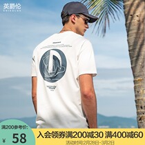 English Jue Lun mercerized cotton summer new men's short sleeve T-shirt creative printing smooth half sleeve T-shirt base shirt tide