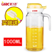 Lilac 1000ml Large Number Thickened Glass Anti Spill Pot Sauce Bottle Vinegar Bottle Vinegar Bottle Kitchen Dosing Oil Bottle