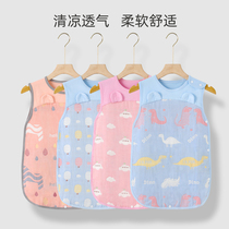  Baby sleeping bag summer thin childrens vest anti-jump baby air conditioning four seasons universal gauze anti-kick quilt