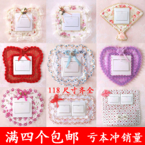 Switch Protective Sheath Switch Patch Wall Patch Cloth Art Lace Socket Post Creative Han Style Brief Modern Eurostyle Trim Cover