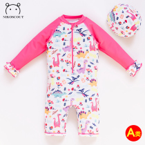 ins baby swimsuit long sleeve girl infant 3-year-old conjoined sunscreen swimsuit Princess dinosaur quick-drying swimsuit