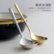 304 stainless steel soup spoon Large soup short handle net red long handle Korean spoon deepened snail powder spoon eat noodles