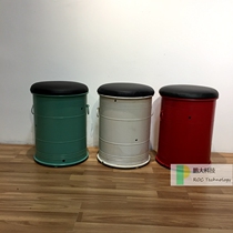 Retro new metal industrial style dining chair residential furniture bar storage box iron drum oil barrel stool iron stool bar chair