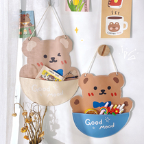 Storage bag hanging bag wall hanging cartoon cute girl dormitory bed student stationery storage bag small hanging pocket