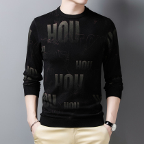 Mens knitwear 2021 spring and Autumn new casual round neck sweater young and middle-aged trend handsome top to wear outside the bottom