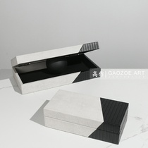 Modern minimalist leather jewelry storage box exhibition hall model room home living room desktop soft decoration box ornaments