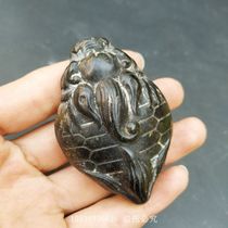 Antique Jade Antique miscellaneous collection Antique Red Mountain iron Meteorite Dragon turtle small handle Old object