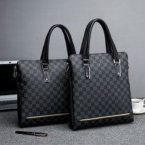 Mens handbag Handbags Casual Briefcase Boy Business Bag Computer Bag Fashion Plaid Men Bag Single Shoulder Diagonal Satchel Bag
