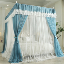 2022 new net red court bed nets 1 5m floor stainless steel 1 8m bed double home mosquito net encryption thickened