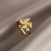 LOVETONY light luxury people recommend rotating windmill ring fashion niche design light luxury open ring