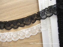 Japan imported black and white two-color into the non-elastic skirt baby lace pleated lace accessories width 3 5cm