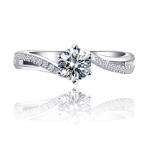 PT950 diamond ring 18K white gold group set diamond ring Female 1 carat wedding proposal diamond ring Platinum wedding ring pair ring