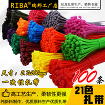 Color self-locking nylon cable tie 4x200 Factory label Red Yellow Blue Green disposable buckle chassis back line