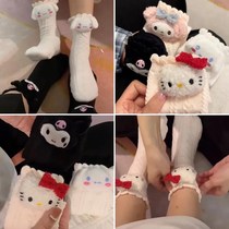 Sanrio girl heart socks ins Kuromi melody Jade dog cute autumn cotton socks new Christmas socks