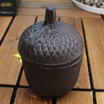 Retro cast iron storage can iron key box storage box smoke tank jars pine cones home ornaments