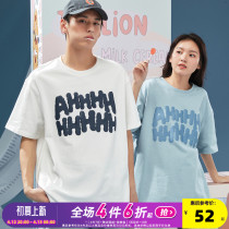 Tanglion 2022 Summer New Lovers Dress Summer Clothing Short Sleeve T-Shirt Male Loose Ins Half Sleeve Women Round Collar Clothes Tide