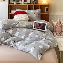 (broken code benefits) limited amount of all cotton knit cotton Children bed pure cotton quilt cover bed hat 1 35m 3 sets