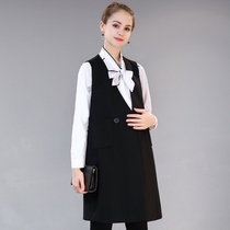 Autumn fashion business professional interview tooling long pregnant woman vest female spring and autumn black sleeveless Joker coat