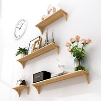 Solid wood wall shelf laminate free hole word partition wall hanging wall Living room wall decoration bedroom dormitory wall