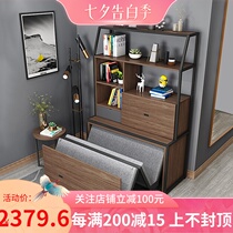 Invisible folding bed Small apartment 1 2 meters single household temporary activity lunch break hidden wall bed desk integrated