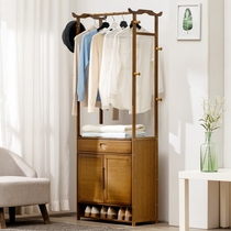 Simple coat rack solid wood home bedroom hanger simple modern floor living room clothes storage rack