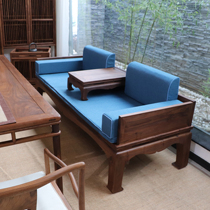 Taking Wood as the new Chinese Luohan bed solid wood Elm mortise and tenon bed sofa black walnut Ming and Qing antique beauty couch