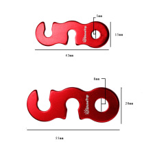 Outdoor aluminum alloy umbrella rope buckle Tent rope accessories wind rope buckle Three-eye opening rope buckle anti-slip fixed buckle large