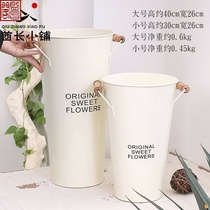 Iron Art Flowers Barrel Eurostyle Creative Floral Dry Flowers Retro Tin Barrel Woke Flowers Bucket Floral Flower Arrangement Barrel Decorative Pendulum