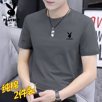 Playboy Short Sleeve T - shirt men summer pure cotton 2023 new men round - collar half - sleeve loose tide T - shirt