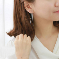 Minimalist temperament S925 pure silver fashion long section 11cm ear line accessories teenage girl 100 hitch lukewarm wind ear accessories
