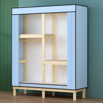 Reinforced simple wardrobe Strong and durable cloth cabinet Household bedroom solid wood simple modern hanging wardrobe rental room