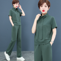 Summer Short Sleeve T-shirt Casual Sports Suit Women Summer 2022 New Ladies Reduced Age Sportswear Two Sets