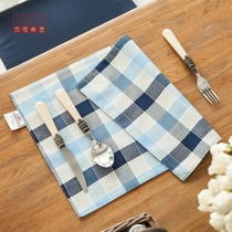  Fabric table mat placemat Western mat Primary school lunch foldable anti-scalding heat insulation plaid Modern simple Mediterranean