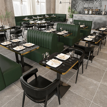 Industrial style Qing bar Bar Hot pot shop Barbecue shop Milk tea shop Restaurant Wall card seat box Sofa table and chair combination